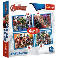 Valiente Vengadores 4 en 1 puzzle de 35-48-54-70 piezas - Trefl