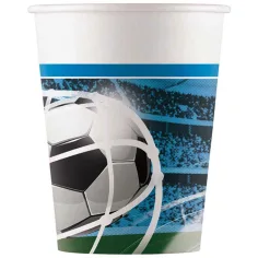 Vaso de papel de fútbol Gólöröm set de 8 piezas 200ml