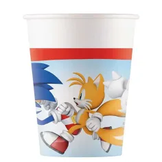 Vaso de papel Sonic el erizo set de 8 unidades 200ml