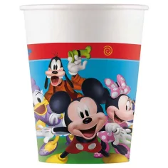 Vasos de papel con estampado de Mickey Mouse, set de 8 unidades, 200 ml