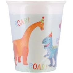 Vasos de papel de fiesta de dinosaurios 8 unidades 200ml