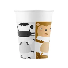 Vasos de papel divertidos con animales 8 unidades 200ml