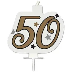 Vela de cumpleaños con número - 50