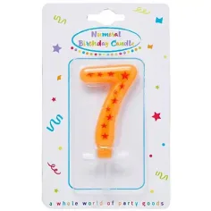 Vela de cumpleaños con número 7 estrellado