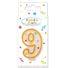 Vela de cumpleaños con puntos número 9