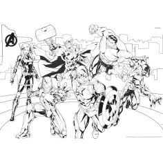 imagen de Vengadores 2 en 1 108 piezas puzzle y colorear 50x35cm - Lisciani 3