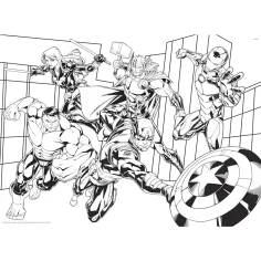 imagen de Vengadores 2 en 1 150 piezas maxi puzzle y colorear 70x50cm - Lisciani 3