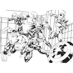 imagen de Vengadores 2 en 1 rompecabezas y libro para colorear de 48 piezas 35x25cm - Lisciani 2