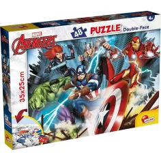 Vengadores 2 en 1 rompecabezas y libro para colorear de 48 piezas 35x25cm - Lisciani