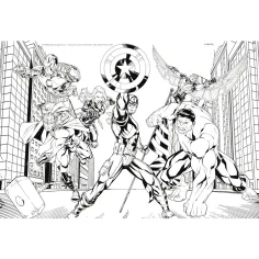 imagen de Vengadores: El héroe 2 en 1 rompecabezas y colorear 60 piezas 50x35cm - Lisciani 3