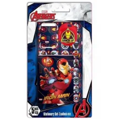Vengadores: Set de material de escritura de Iron Man de 5 piezas