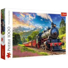 Viaje en tren entre montañas puzzle de 1000 piezas -Trefl