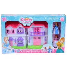 Villa de juego con luz y muebles