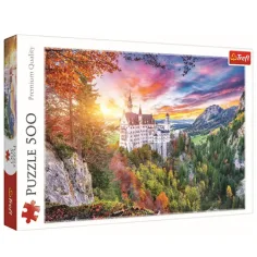 Vista del castillo de Neuschwanstein rompecabezas de 500 piezas - Trefl