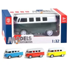 Volkswagen T1 modelo de coche de metal a escala 1/32 con puertas que se abren, luz y sonido en varias versiones