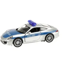 Welly: modelo de coche de metal de policía Porsche 911 de 11 cm