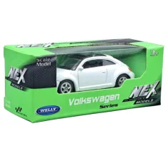 Welly: Modelo de coche pequeño Volkswagen Beetle blanco 1/64