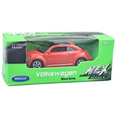 Welly: Volkswagen Beetle moderno rojo modelo 1/64