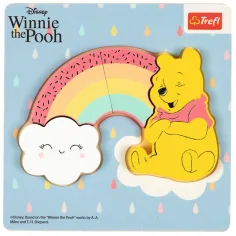 imagen de Winnie the Pooh junto al arcoíris rompecabezas de formas de madera - Trefl 1