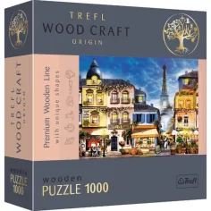 Wood Craft: Calle francesa de 1000 piezas rompecabezas de madera premium - Trefl