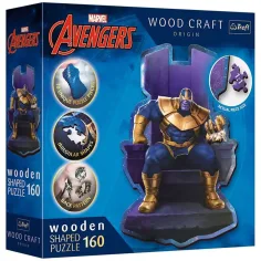 Wood Craft: Marvel Vengadores - Thanos en el trono 160 piezas premium rompecabezas de madera - Trefl