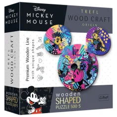 Wood Craft: Mickey Mouse 500+5 piezas rompecabezas de madera - Trefl