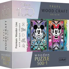 Wood Craft: Puzzle de madera de Mickey y Minnie Mouse 500+1 piezas - Trefl
