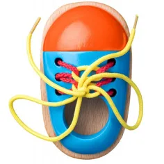 imagen de Zapato de madera colorido con cordones - Woodyland 2