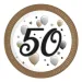 "50" años plato de papel con inscripción set de 8 piezas 23cm