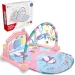 Alfombra de juego musical y de actividades Baby Fitness con piano de pies en color rosa