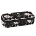 Ars Una: Estuche de lápices negro floreado para adolescentes 22,5x6x11,5cm