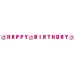 Banner de fiesta de cumpleaños de Hello Kitty con la inscripción "Happy Birthday"