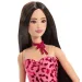 imagen de Barbie: Amigas Fashionista con cabello castaño y muñeca de moda estilosa con vestido de leopardo – Mattel 3