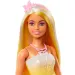 imagen de Barbie Dreamtopia: Muñeca princesa en vestido amarillo-rosa con mariposas - Mattel 3