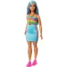 imagen de Barbie: Muñeca estilo Fashionista con vestido a rayas de colores - Mattel 3