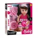 Bebé alimentado con ropa rosa, orinal y accesorios, con sonido