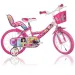 Bicicleta de niña rosa de princesa tamaño 14 - bicicleta Dino Bikes