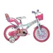 Bicicleta infantil Barbie rosa-blanca de 14 pulgadas - bicicleta Dino Bikes