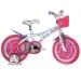 Bicicleta infantil Barbie rosa-blanca de tamaño 12 - bicicleta Dino Bikes