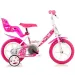 Bicicleta infantil con corazones tamaño 12 - bicicleta Dino Bikes