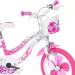 imagen de Bicicleta infantil Flappy de 16” con cesta y asiento para muñeca en color rosa-blanco – bicicleta Dino Bikes 3