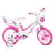 imagen de Bicicleta infantil Flappy de 16” con cesta y asiento para muñeca en color rosa-blanco – bicicleta Dino Bikes 1