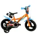 imagen de Bicicleta infantil Hot Wheels de 12” con portabotellas y ruedas laterales en color naranja-negro – bicicleta Dino Bikes 1