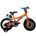 imagen de Bicicleta infantil Hot Wheels de 14” con portabotellas y ruedas laterales en color naranja-negro – bicicleta Dino Bikes 1