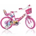 Bicicleta infantil rosa princesa de 16 pulgadas - Dino Bikes