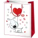 Bolsa de regalo de tamaño normal con diseño de perrito enamorado 11x6x14cm