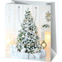 Bolsa de regalo exclusiva de tamaño gigante con árbol de Navidad 33x15x44cm