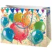 Bolsa de regalo exclusiva de tamaño mediano con globos de colores 18x10x23cm