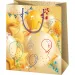 Bolsa de regalo grande color dorado con estampado de globos 26x13x33cm