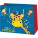 Bolsa de regalo grande con estampado de amigos animales 33x26,7x13,7cm